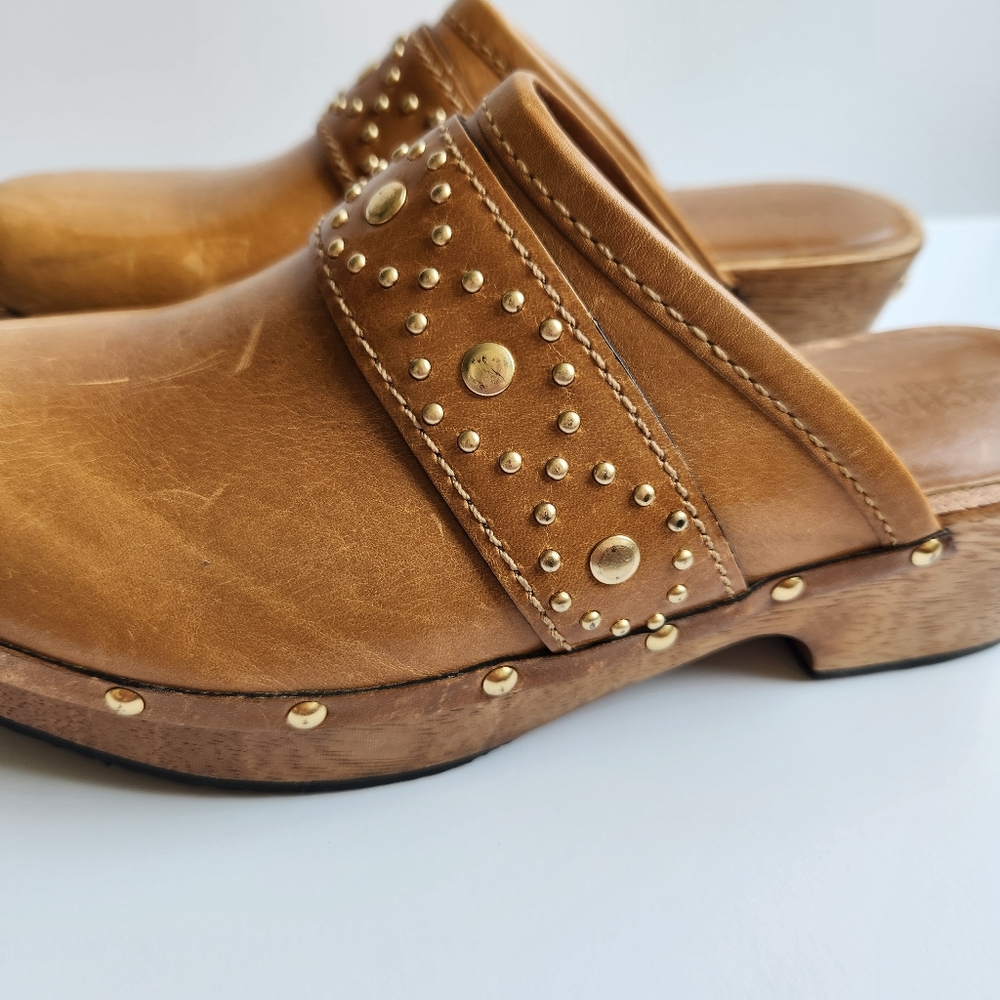 MICHAEL Michael Kors Tan Leather Studded Mules